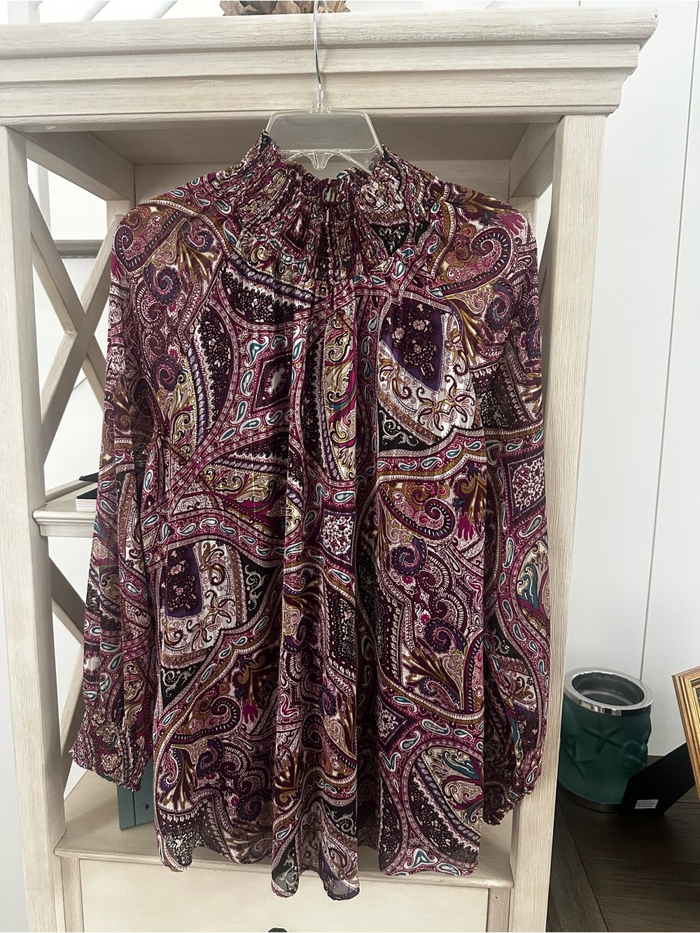 Chico’s Boho Mock neck blouse. Size Chico’s 2